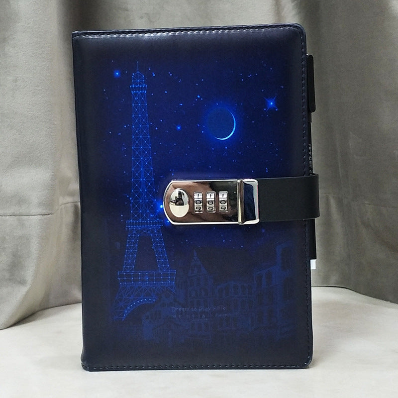 Carnet de rêves avec une couverture artistique illustrant la Tour Eiffel sous un ciel étoilé, associant élégance et inspiration nocturne.